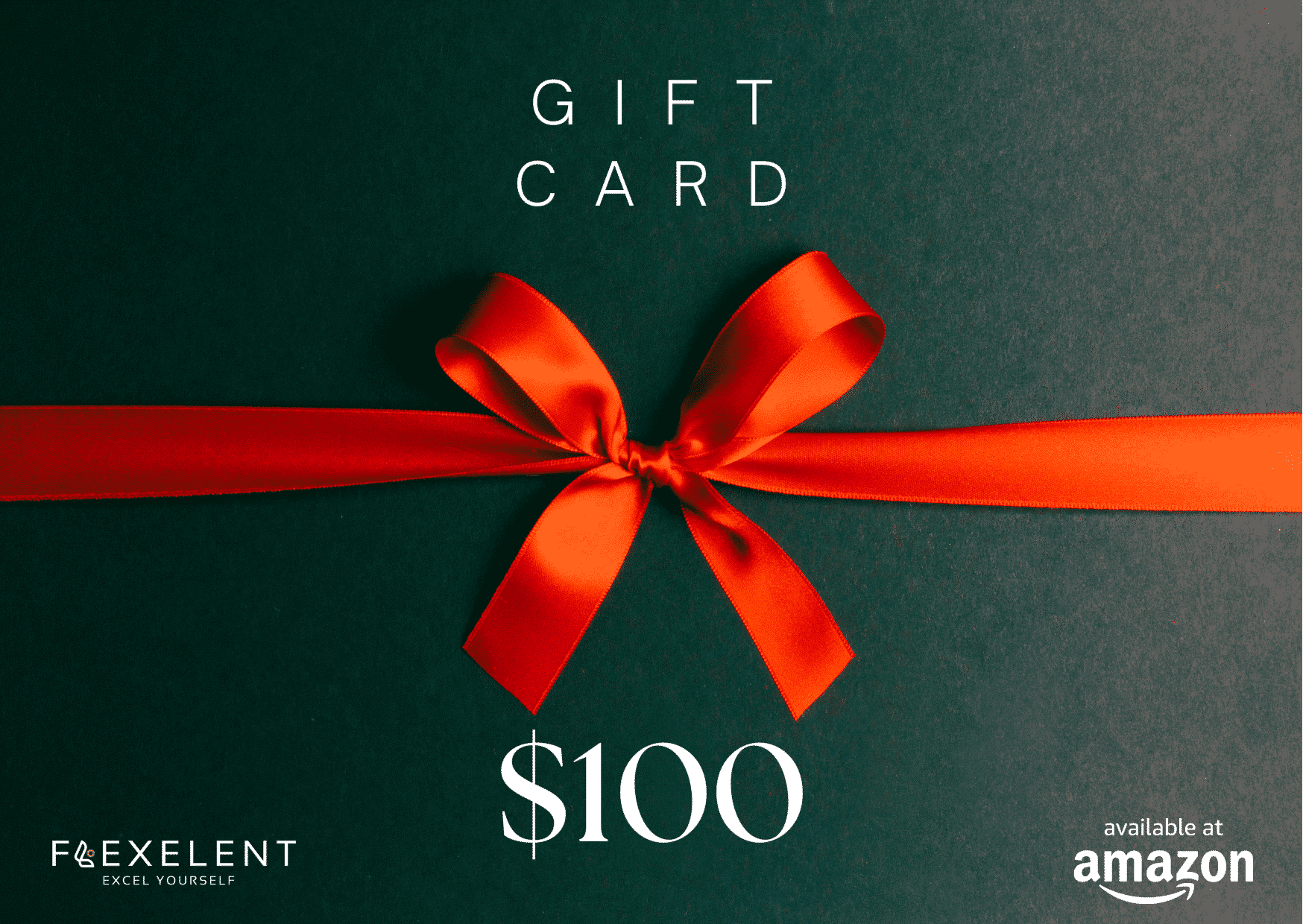 Flexelent customers $100 Amazon gift card with red ribbon