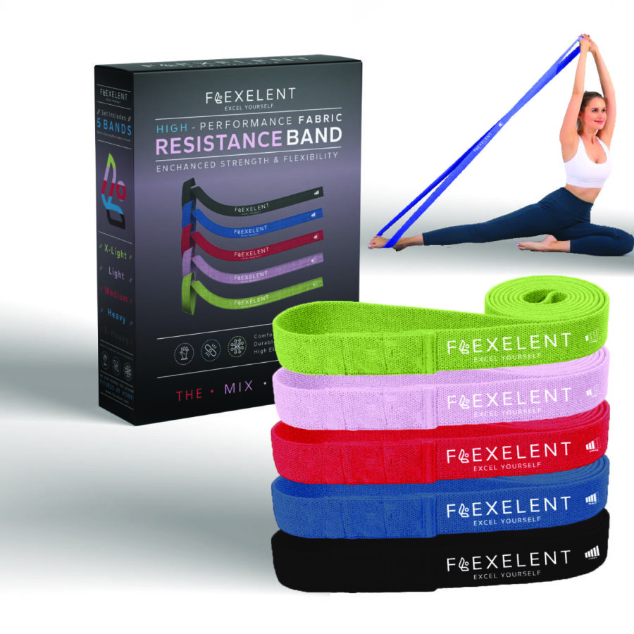 Long Resistance Bands - Set of 5 for Strength Training & Mobility Exercises