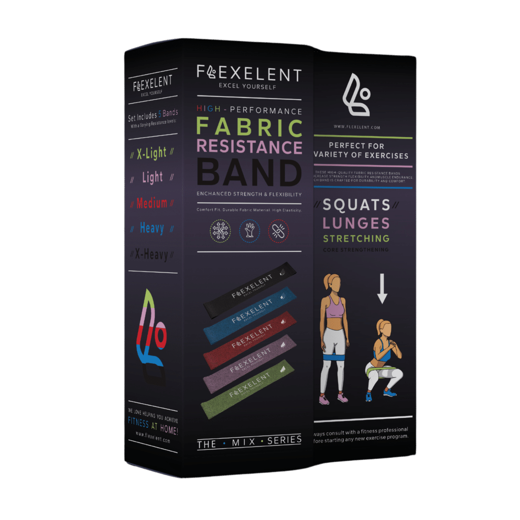 Short Resistance Bands - Set of 5 for Strength Training & Mobility Exercises